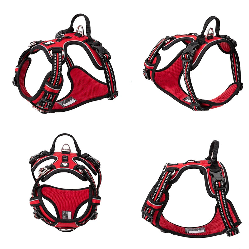 Trueline No-Pull Dog Harness - orange, quick-release buckle